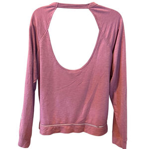 Victoria's Secret Open Back Rose Pink Shirt Size Small Relaxed Fit Jersey Knit